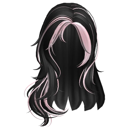 Two-Tone Messy Anime Hair (Black & Pink)