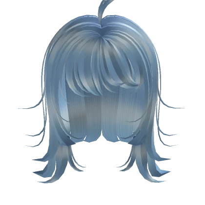 Blue Messy Anime Girl Hair