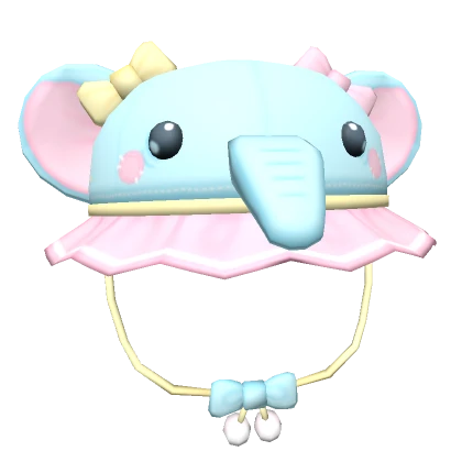 ♡ pastel kawaii elephant ruffle hat blue