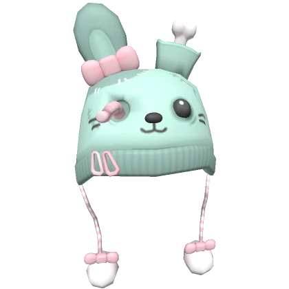 ♡ creepy cute pastel blue zombie bunny hat kawaii