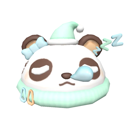 ♡ eepy zzz kawaii panda beanie pastel mint