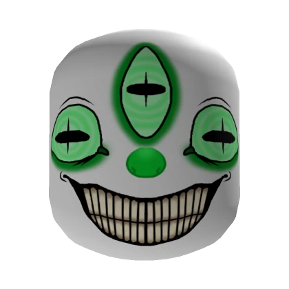 Weirdcore alien clown facemask in green