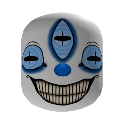 Weirdcore alien clown facemask in blue