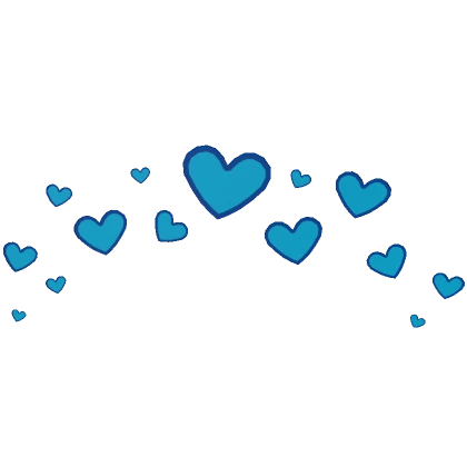 Cute Anime Heart Crown Filter - Blue