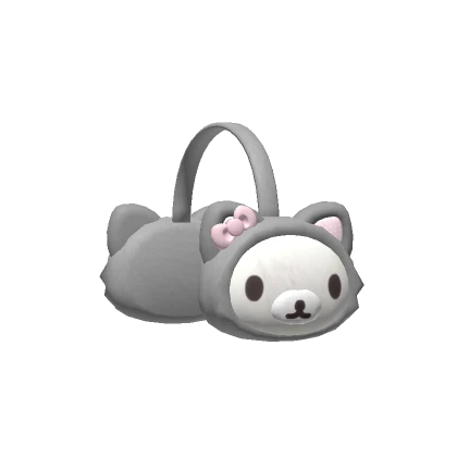 kawaii oversized cat earmuffs gray