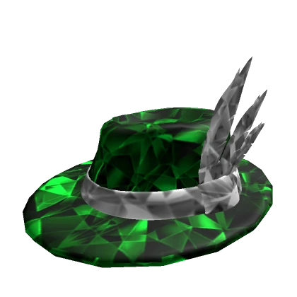 Emerald Sparkling Feathered Fedora