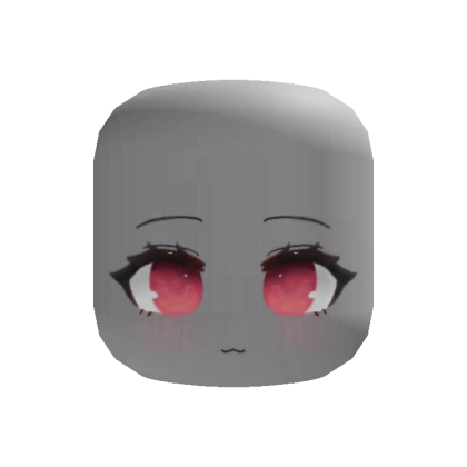 Chibi Anime Cute Cat Face (Red)