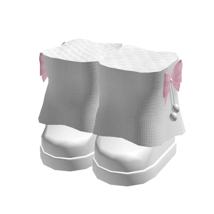 Y2K Pink Bow Leg Warmers w/ White Boots