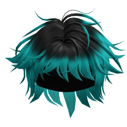 Stray Messy Hairstyle (Black to Teal)