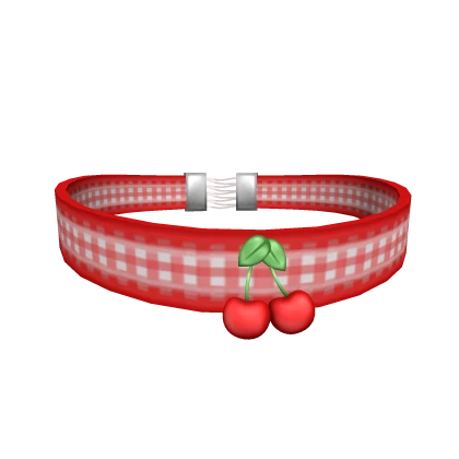 3.0 - Cherry Gingham Choker - Red