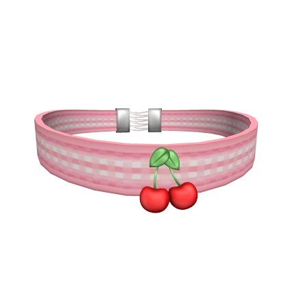 3.0 - Cherry Gingham Choker - Pink