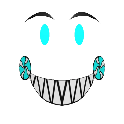 Glowing Cyan Jolly Jester Face