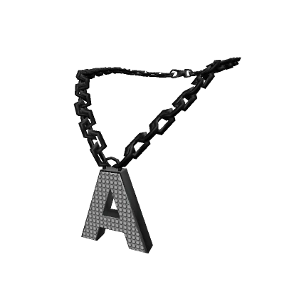 Black Letter "A" Chain ゜3.0 woman Initial Necklace