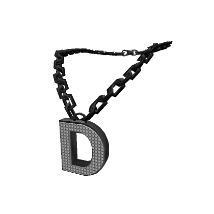 Black Letter "D" Chain ゜3.0 woman Initial Necklace