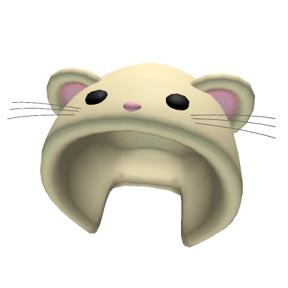 Cute Mouse Beige Plushie Mask Hood