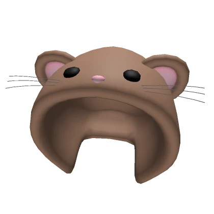 Cute Mouse Brown Plushie Mask Hood