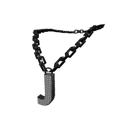 Black Letter "J" Chain ゜3.0 woman Initial Necklace