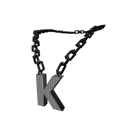 Black Letter "K" Chain ゜3.0 woman Initial Necklace