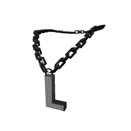 Black Letter "L" Chain ゜3.0 woman Initial Necklace