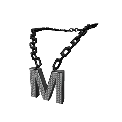 Black Letter "M" Chain ゜3.0 woman Initial Necklace