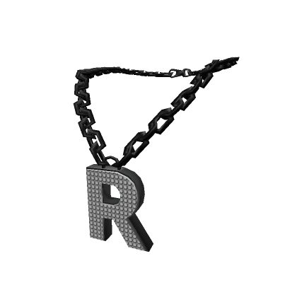 Black Letter "R" Chain ゜3.0 woman Initial Necklace