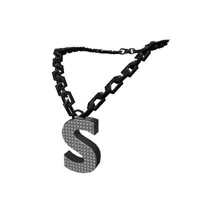 Black Letter "S" Chain ゜3.0 woman Initial Necklace