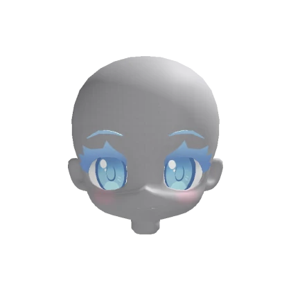 Chibi Head Blue Pastel Eyes