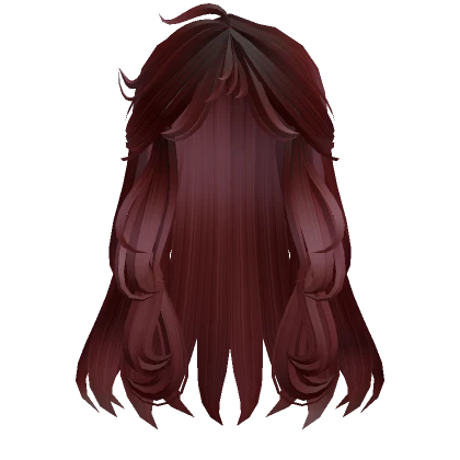 Loose wavy long Hairstyle in Dark Red