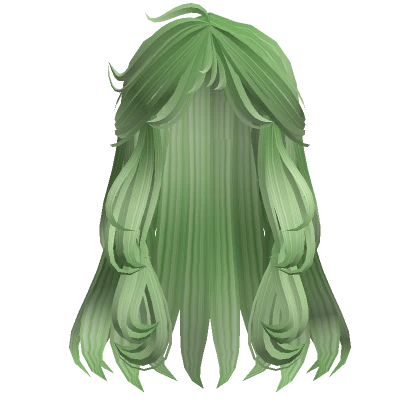 Loose wavy long Hairstyle in Elf Green