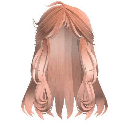 Loose wavy long Hairstyle in Peach / Orange Pink