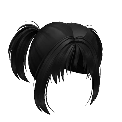 Short Messy Black Pigtails