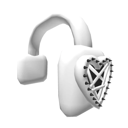 Edgy Y2K Heart Headphones - White