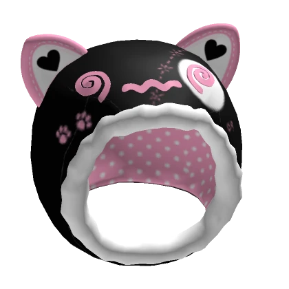 ♡ cute dizzy zombie hood in black & pink