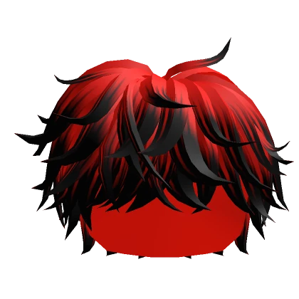 Red to Black Fluffy Messy Cool Boy Hair