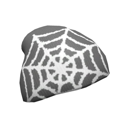 HALLOWEEN SPIDER WEB BEANIE - GREY / WHITE