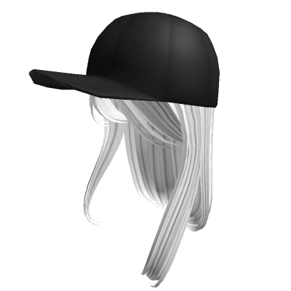 K-Pop Girl White Hair with Black Cap