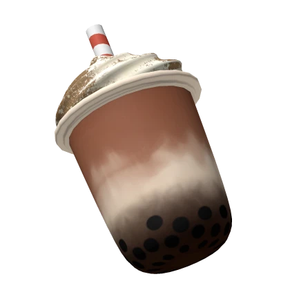 Chocolate Boba Drink with Whip Cream