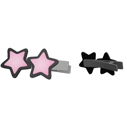 Pink Double Star Hairclips