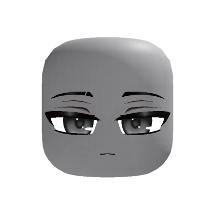 Chibi Sleepy Relaxed Cat Face - Grey