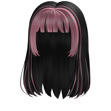 Two-Tone Soft Spring Hime Hair (Pink & Black)