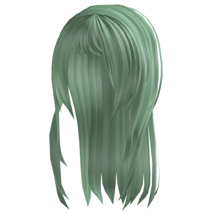 Washed Green Emo Layered Hair