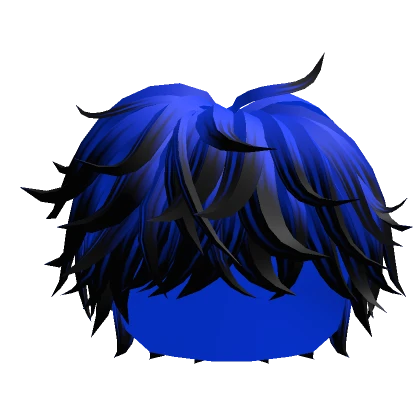 Blue to Black Fluffy Messy Cool Boy Hair