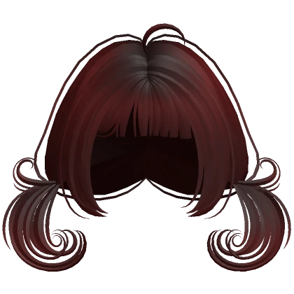 ♡ red swirly low small pigtails