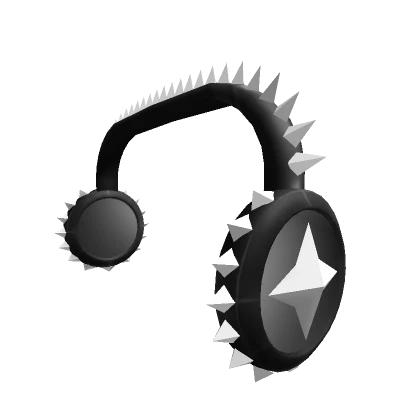 Black & White Spikey Stars HeadPhone