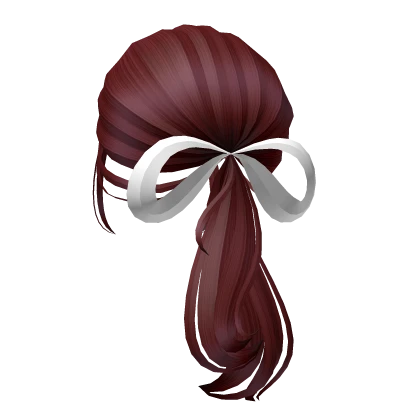 Preppy Clean Ponytail Hairstyle in Dark Red
