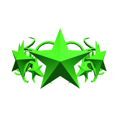 Neon Green Star Cyber Sigil Crown V2