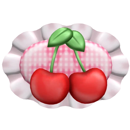 Cherry Gingham Hairclip -  Pink