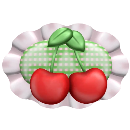 Cherry Gingham Hairclip -  Green