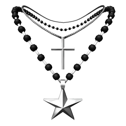 Star & Cross Rosary Chain Necklace (3.0)