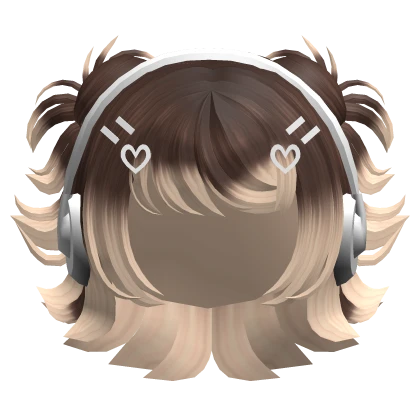 Cute Mini Buns w/ Y2K Headphones(Brown to Blonde)